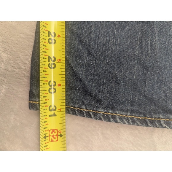 Levis 501 Jeans Mens 33x32 Blue Medium Wash Straight Leg Button Fly Denim - Picture 5 of 14